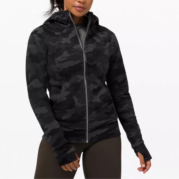 lululemon athletica Tops - NWT Lululemon Scuba Hoodie Black Multi Camo | Size 6
